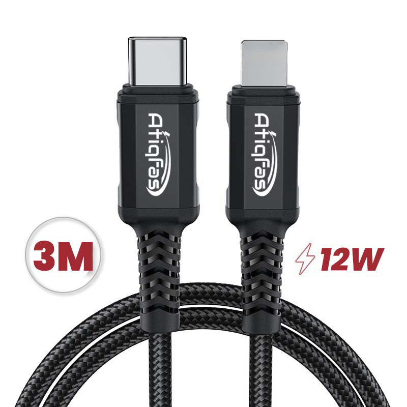 Atiqfas USB-C to Lightning Charging Data Cable 3 Meter 12W