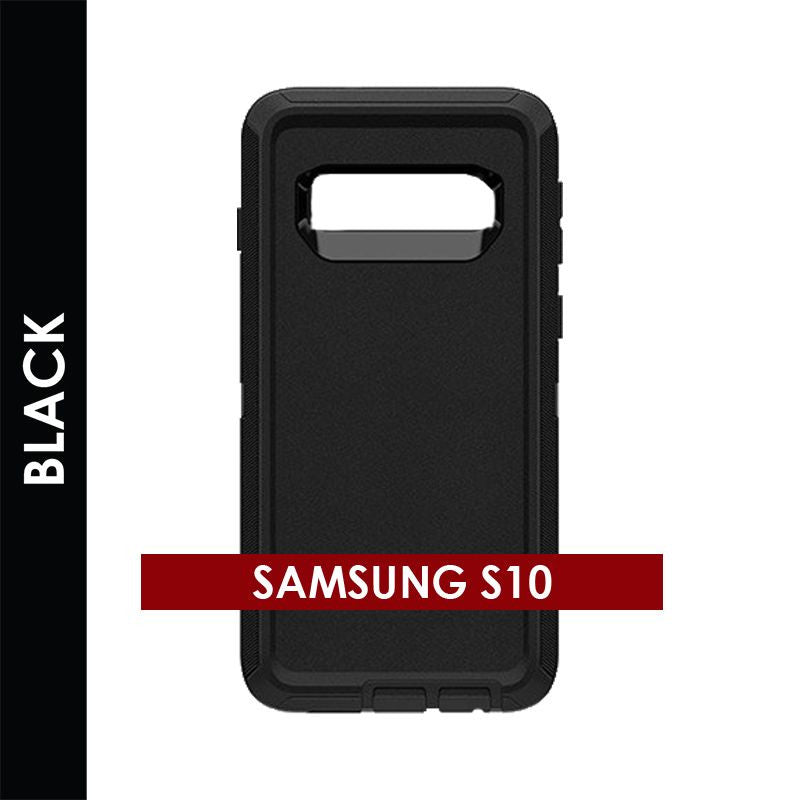 Defender Case for Samsung Galaxy S10 (Black) – Rugged Heavy‑Duty Protective Cover