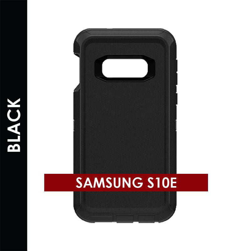 Defender Case for Samsung Galaxy S10e (Black) – Rugged Heavy‑Duty Protective Cover