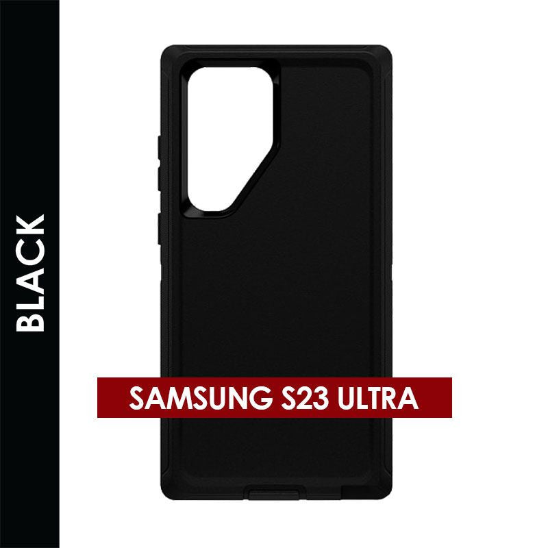 Defender Case for Samsung Galaxy S23 Ultra (Black) – Rugged Heavy‑Duty Protective Cover