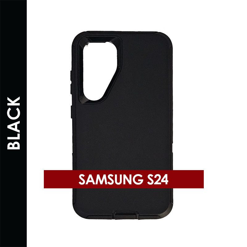 Defender Case for Samsung Galaxy S24 (Black) – Rugged Heavy‑Duty Protective Cover