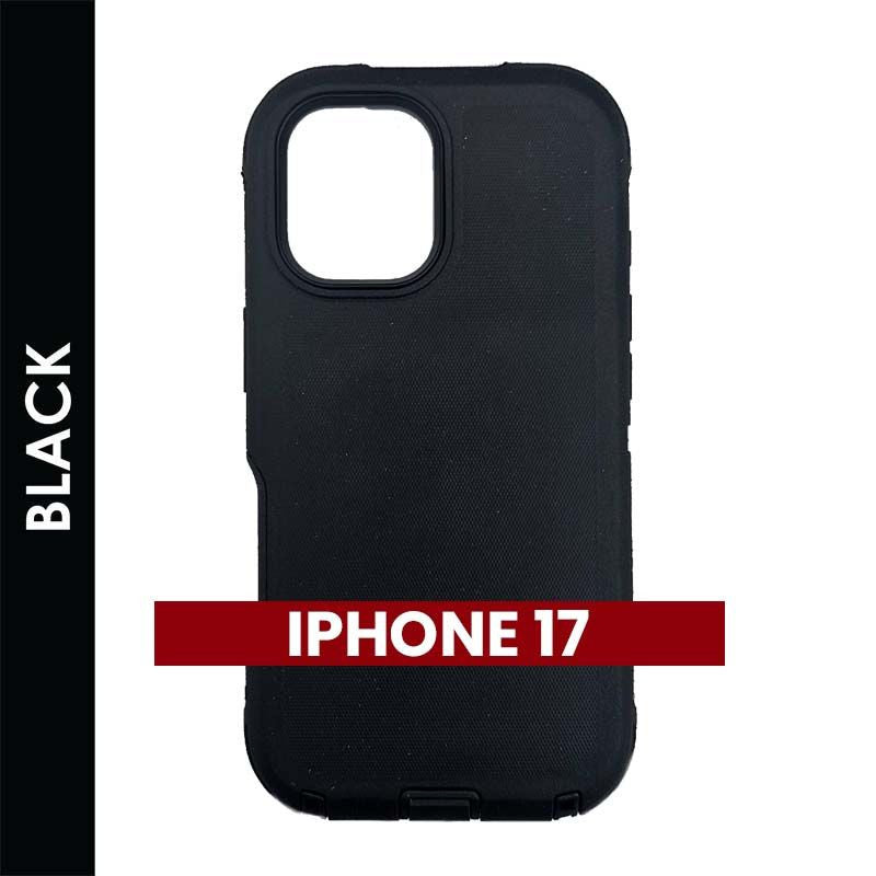 Defender Case for iPhone 17 (Black) – Heavy‑Duty Rugged Protective Cover