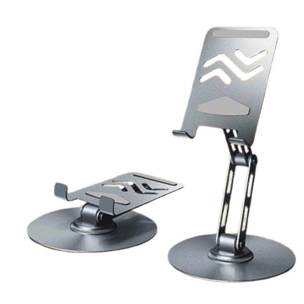 L-015 Carbon Steel Phone Stand – 360° Rotatable Metal Holder for Smartphones