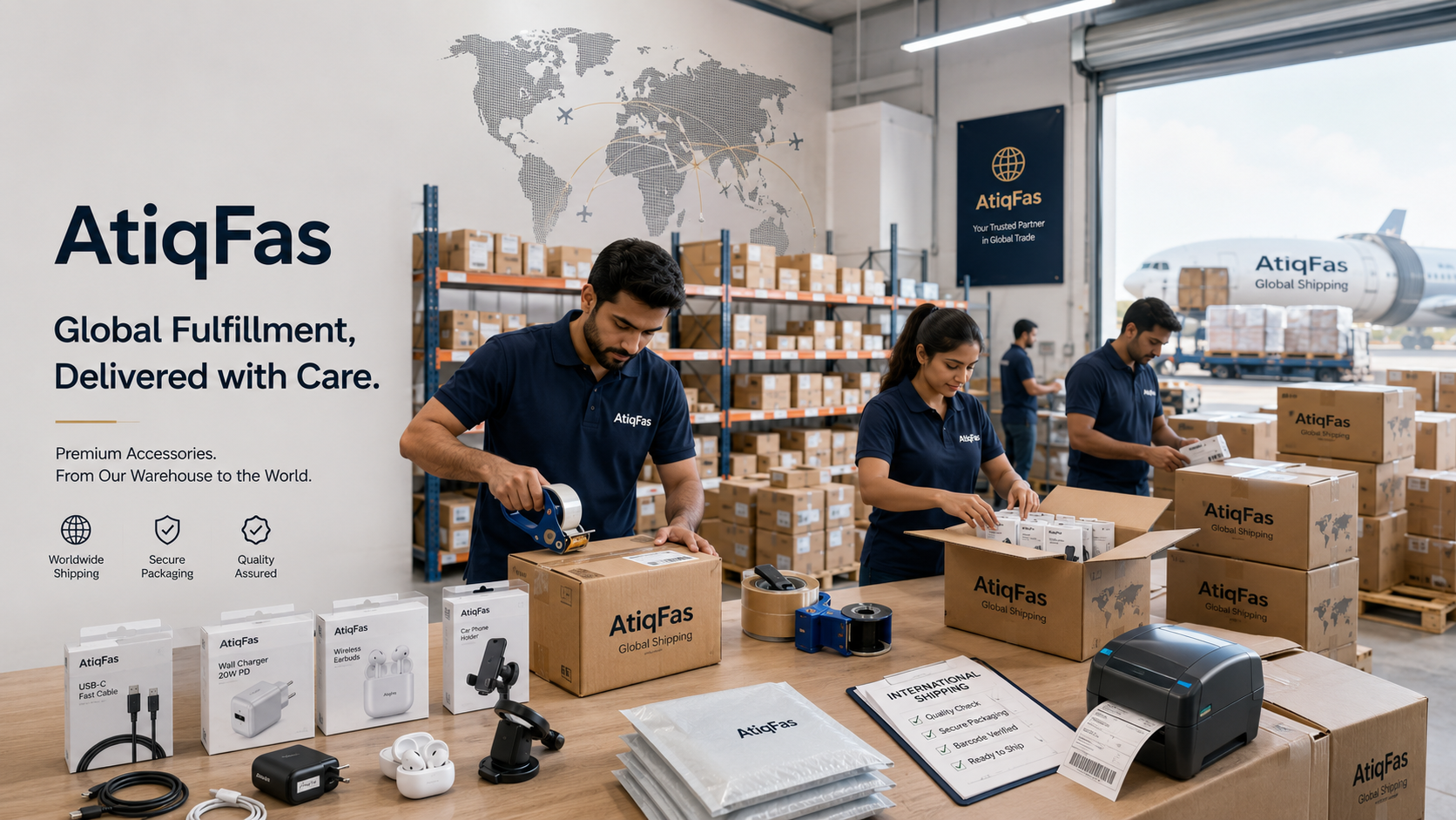 ATIQFAS global fulfillment warehouse - mobile phone accessories wholesale distributor