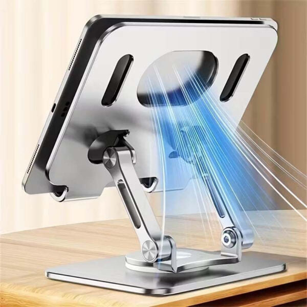 360° Rotating Carbon Steel Tablet Stand – Adjustable Holder for Tablets & Phones