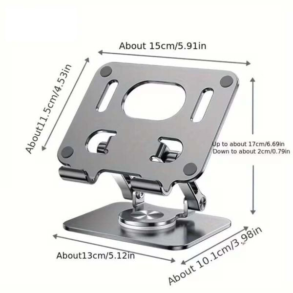 360° Rotating Carbon Steel Tablet Stand – Adjustable Holder for Tablets & Phones