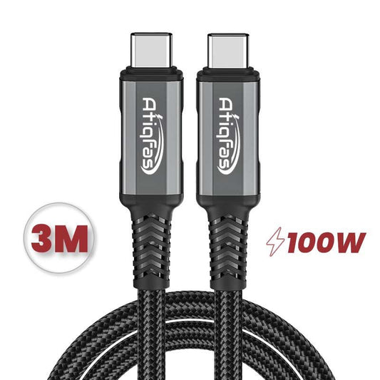 AF-28 USB-C to USB-C Cable 100W (3 Meter) – Long Length Fast Charging & Data Sync