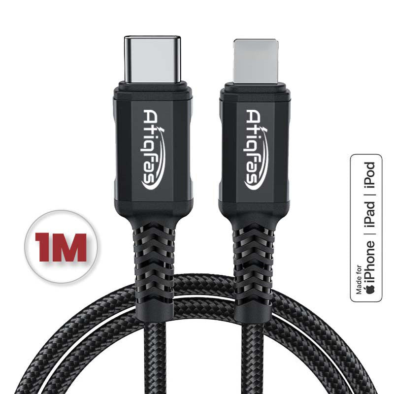 Atiqfas USB-C to Lightning MFi Charging Data Cable 1 Meter