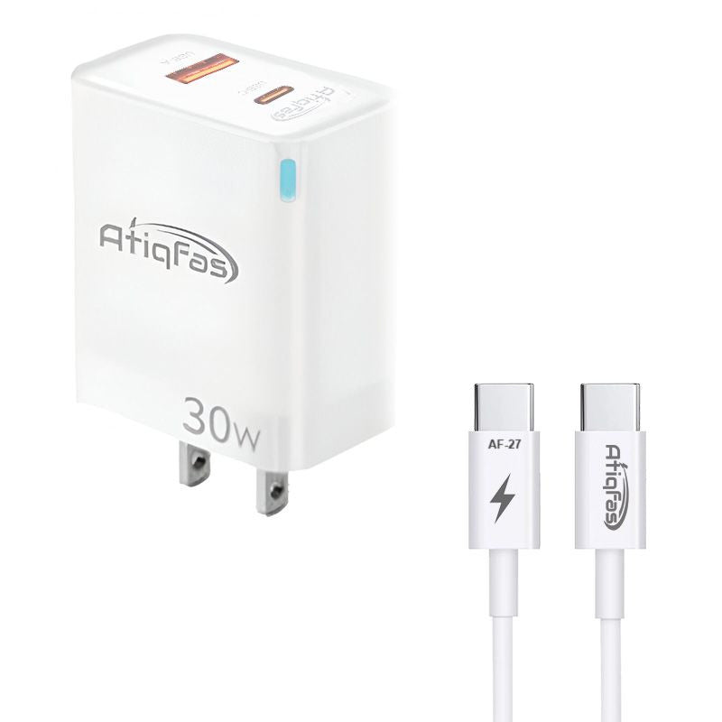 Atiqfas 30W USB-C Wall Charger with USB-C to USB-C Cable