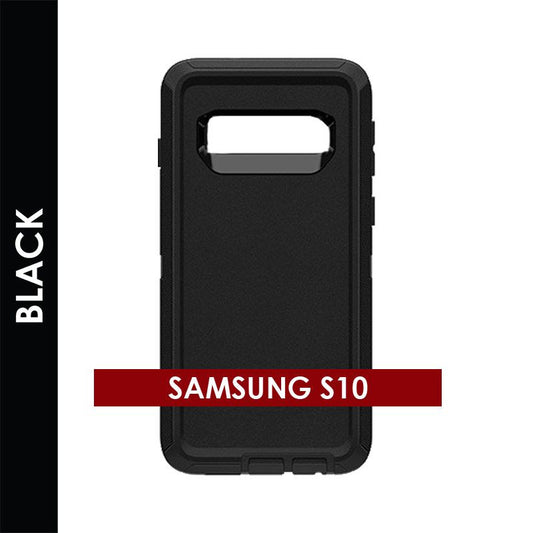 Defender Case for Samsung Galaxy S10 (Black) – Rugged Heavy‑Duty Protective Cover