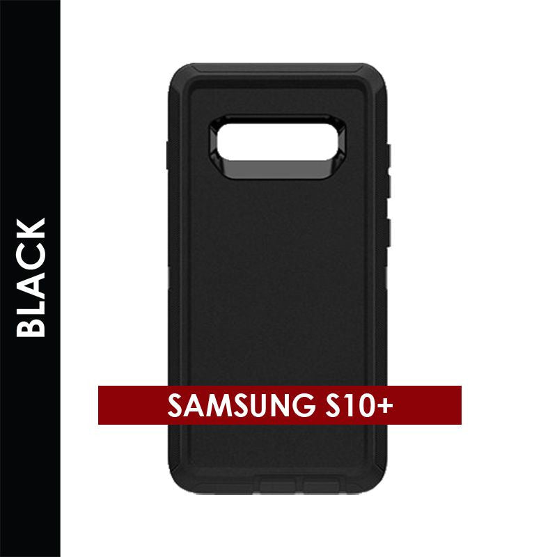 Defender Case for Samsung Galaxy S10 Plus (Black) – Rugged Heavy‑Duty Protective Cover