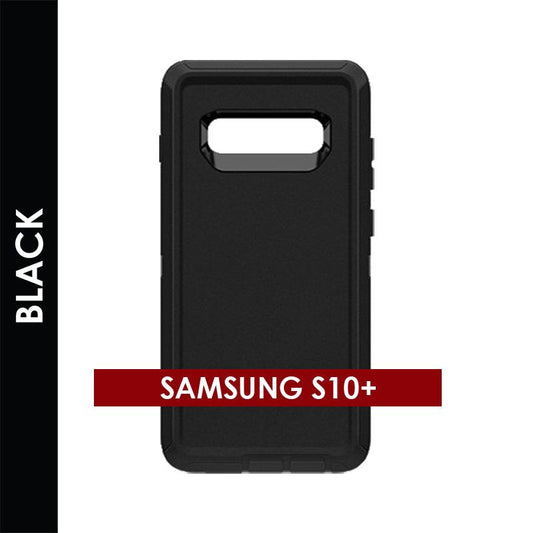 Defender Case for Samsung Galaxy S10 Plus (Black) – Rugged Heavy‑Duty Protective Cover