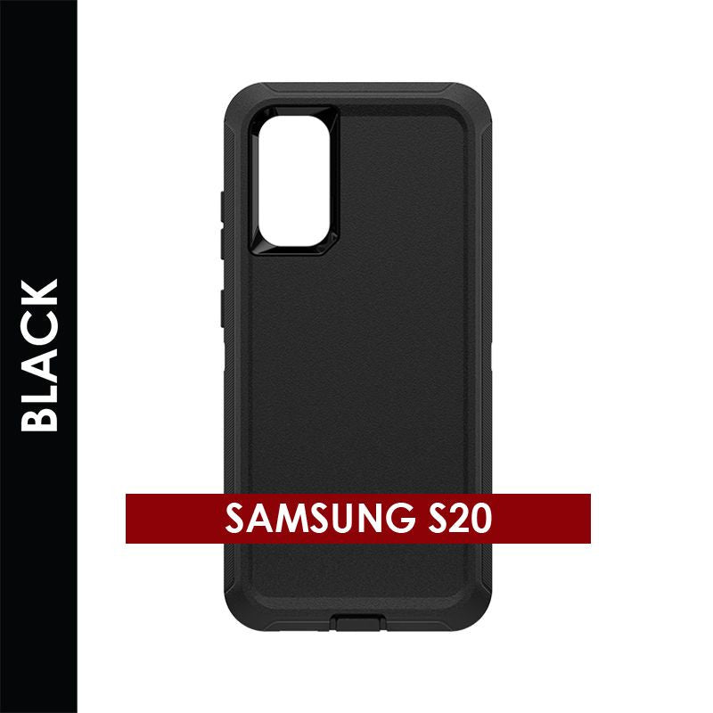 Defender Case for Samsung Galaxy S20 (Black) – Rugged Heavy‑Duty Protective Cover
