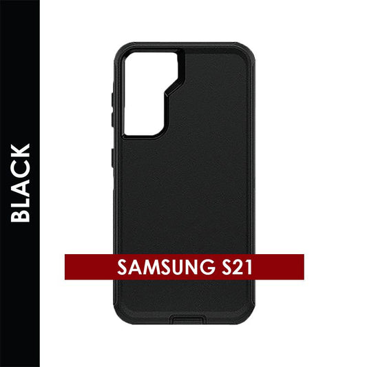 Defender Case for Samsung Galaxy S21 (Black) – Rugged Heavy‑Duty Protective Cover