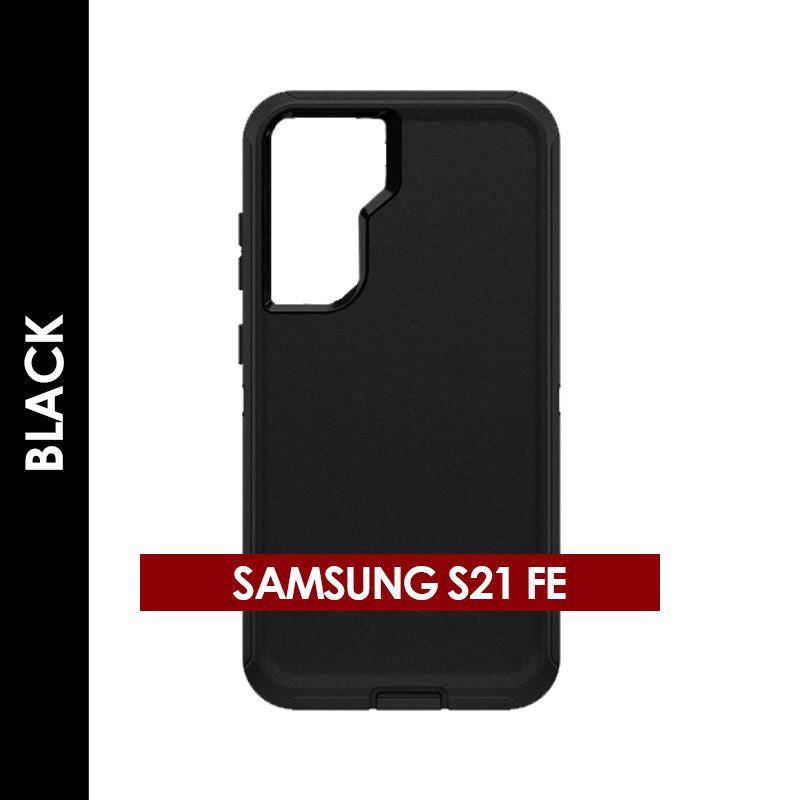 Defender Case for Samsung Galaxy S21 FE 5G (Black) – Rugged Heavy‑Duty Protective Cover