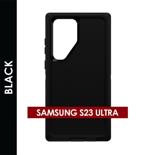 Defender Case for Samsung Galaxy S23 Ultra (Black) – Rugged Heavy‑Duty Protective Cover