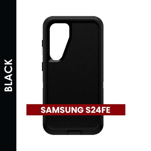 Defender Case for Samsung Galaxy S24FE (Black) – Rugged Heavy‑Duty Protective Cover