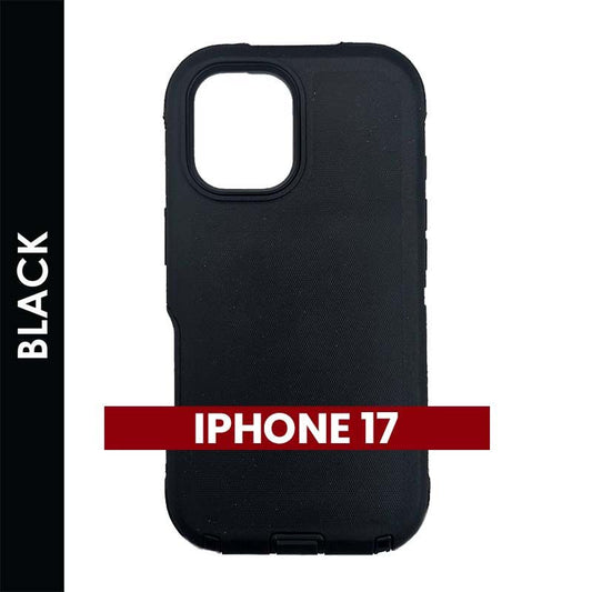 Defender Case for iPhone 17 (Black) – Heavy‑Duty Rugged Protective Cover