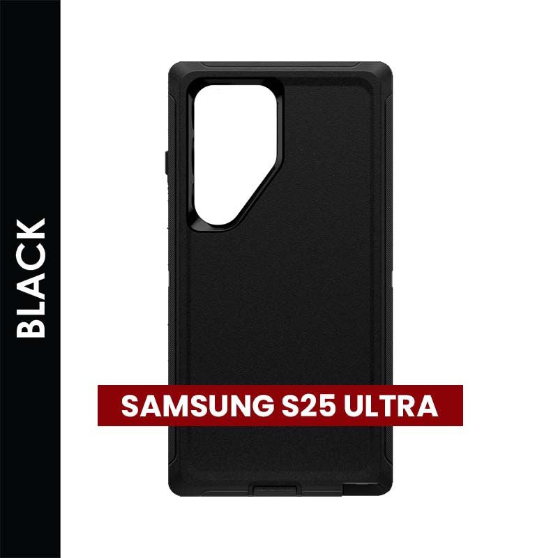 Defender Case for Samsung Galaxy S25 Ultra (Black) – Rugged Heavy‑Duty Protective Cover