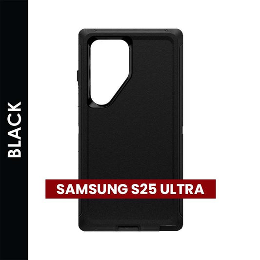 Defender Case for Samsung Galaxy S25 Ultra (Black) – Rugged Heavy‑Duty Protective Cover